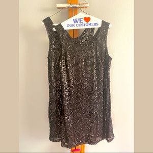 TWO matching black sequin dresses perfect for a twin Halloween costume